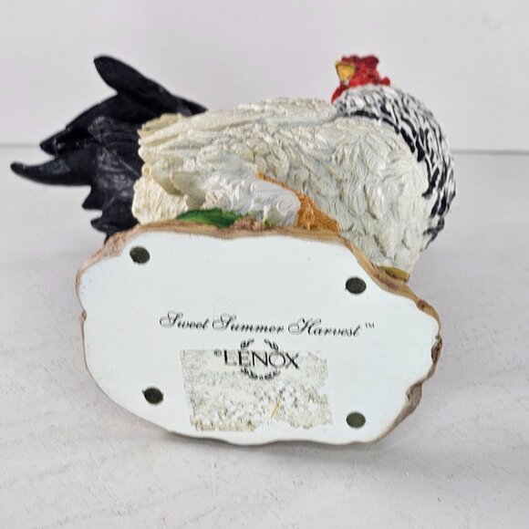 Lenox Sweet Summer Harvest Rooster Figurine Chicken White Black Corn - Picture 6 of 9